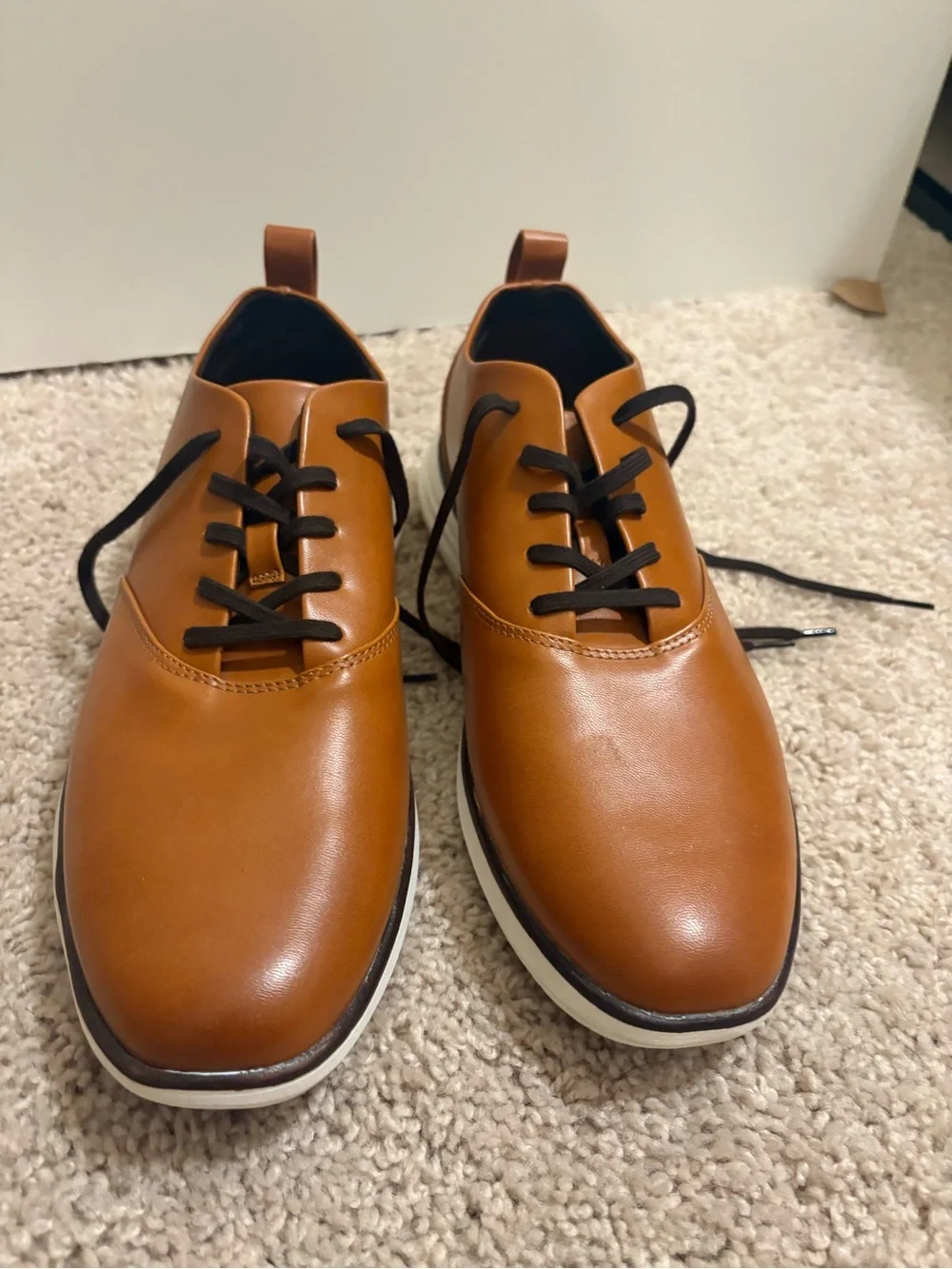 Goodfellow & Co Tan Leather Derby-Style Lace-Up Shoes